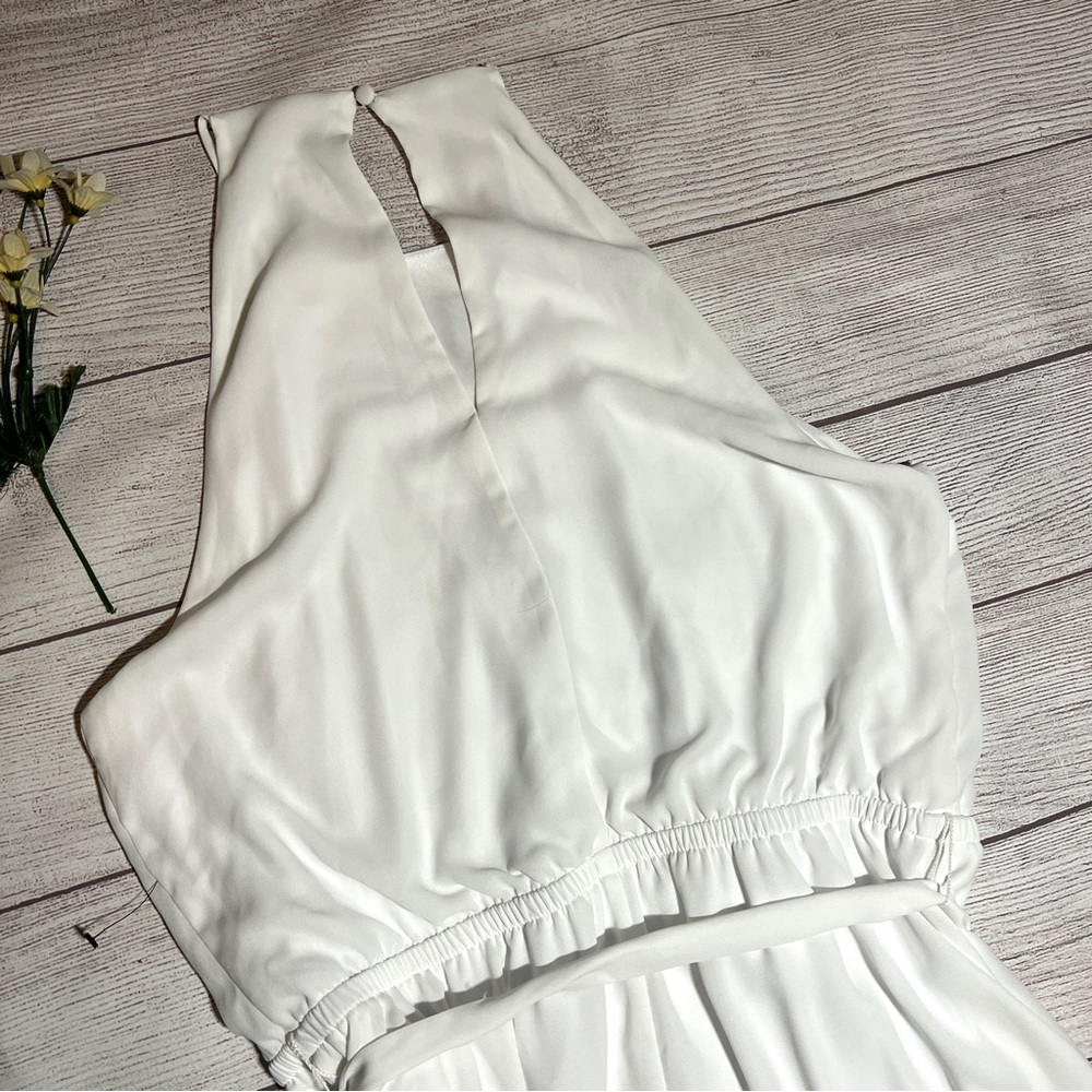 EXPRESS Asymmetrical Ruffle Wrap Midi Dress - Picture 7 of 16